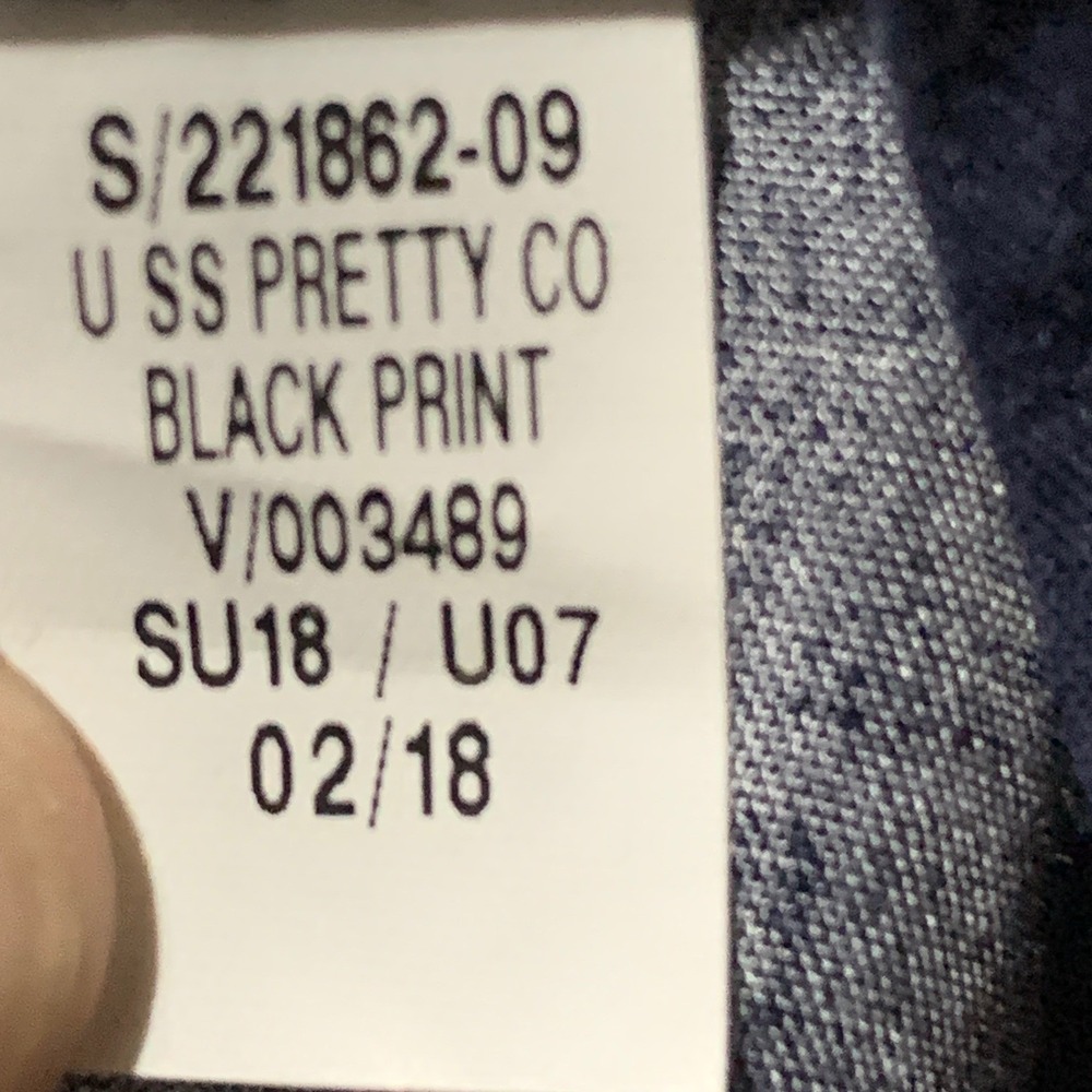Old Navy Blouse Womens XXL Pretty Co Black Print Navy Blue Tropical Floral EUC - Picture 13 of 13